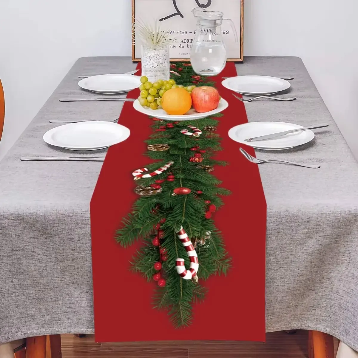 Christmas Table Runner Merry Christmas Decoration for Home Table Xmas Ornament Navidad Notal Noel Happy New Year Gifts
