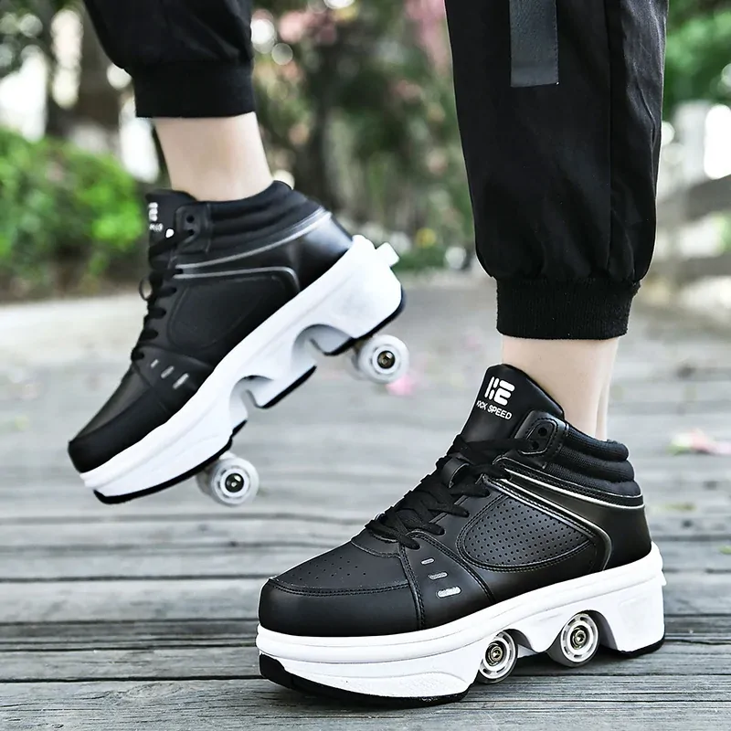 Roller Skate Shoes Men Fashion Casual Sports Sneakers Children 4 Wheels Boots Kids Girls Toys Gift Boys Outdoor Footwear