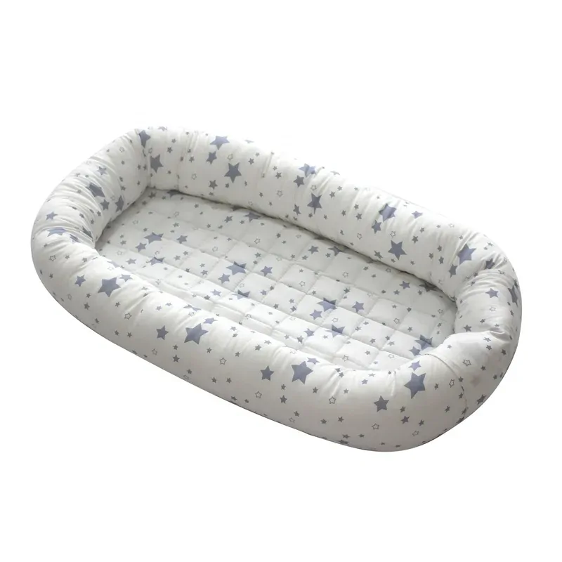 100% cotton white color breathable zipper design soft mattress baby nest