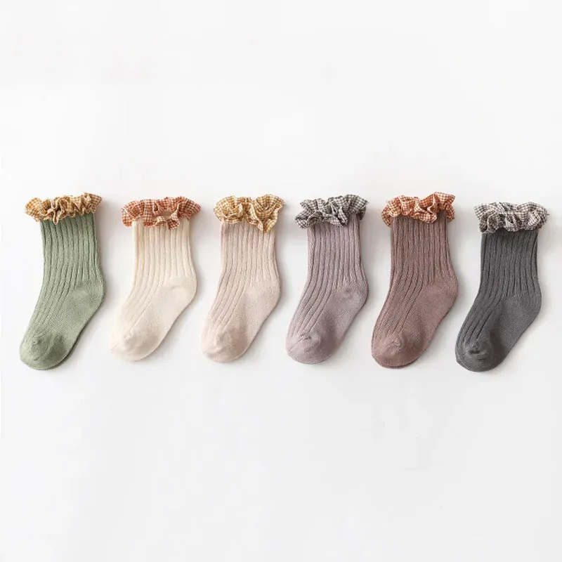 6Pcs/Lot Fungus Baby Socks Knee High Long Infant Princess Leg Warmers Candy Color Infant Toddler Party Sock Children Floor Socks