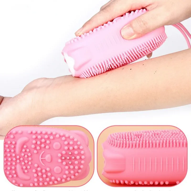 1pc Soft Bath Brush for Baby Chidren Bathing Swab Down Brush with Toilet Soap Storage Cavity Shower Brushes Massage