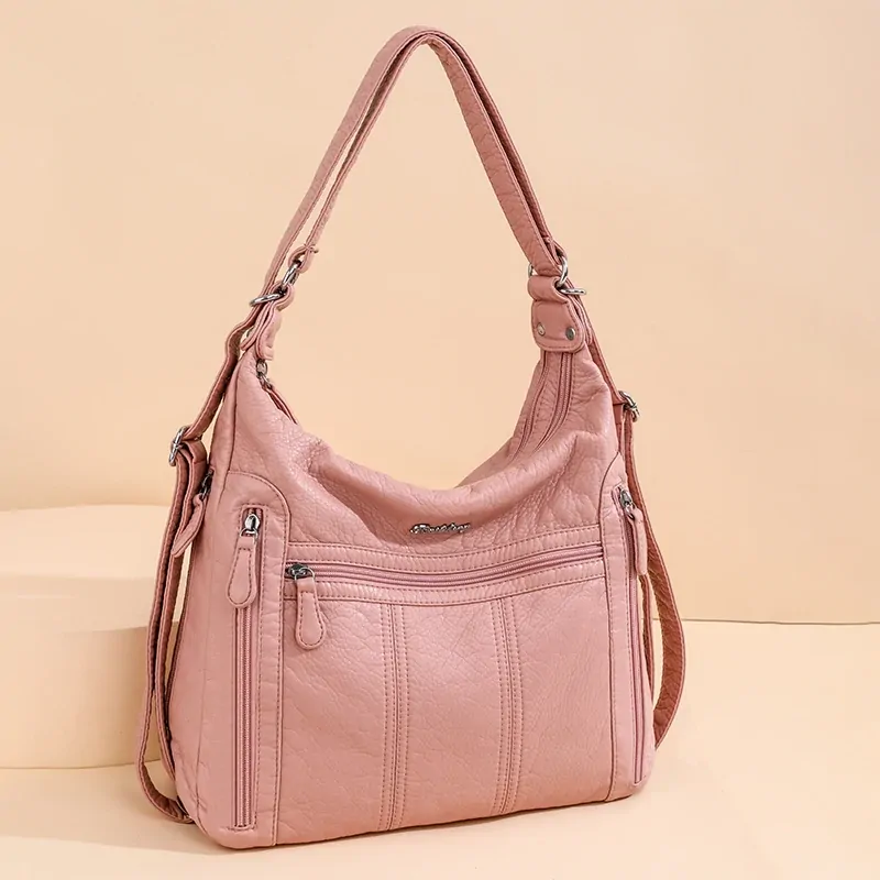 Zipper New Women's Shoulder Bags PU Solid Ladies Bags on Sale High Quality Satchels Sewing Thread Bolsas Femininas