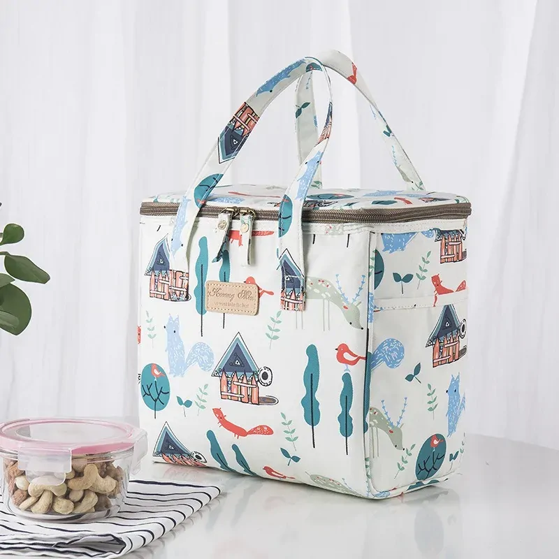 BYMONDY Waterproof Cooler Bags Mommy Picnic Large Capacity Lunch Bag for Women Fashion Insulated Food Container Thermal Lunchbox