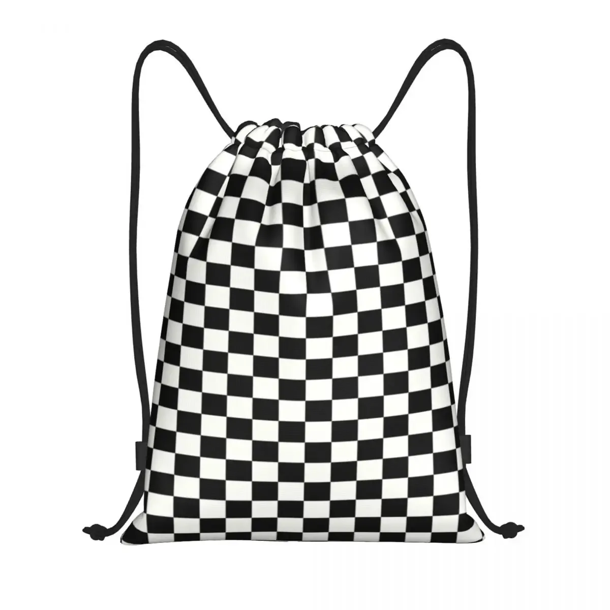 Classic Checkerboard Drawstring Backpack Sports Gym Bag for Women Men Chess Board Training Sackpack
