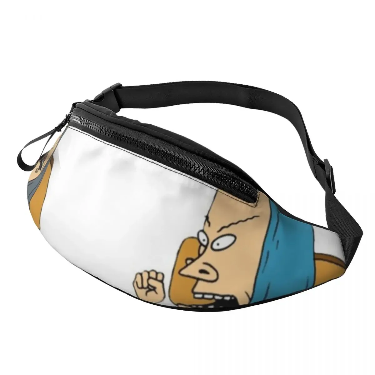 Beavis And Butthead At Desk Waist Bag Cartoon Polyester Print Waist Pack Woman Fitness Bag
