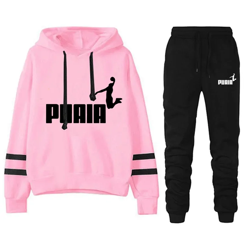 Jogging Women's Tracksuit Casual Women's Sports Suit Loose and Comfortable Daily Stripe Hoodie Two Piece Set Matching Sets