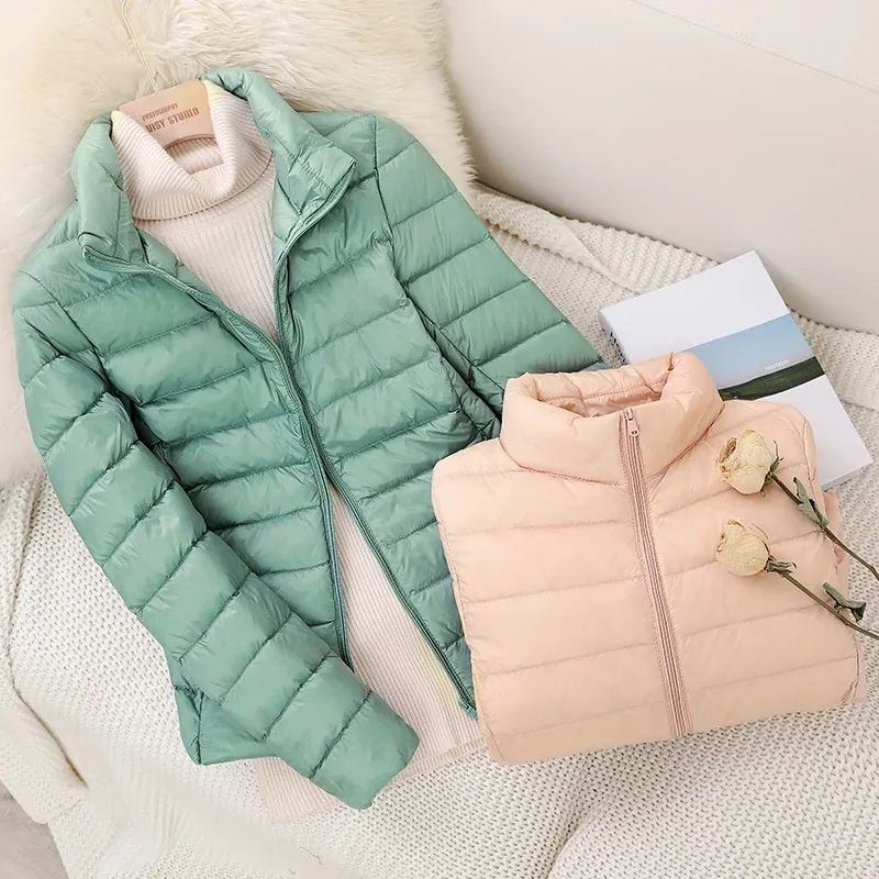 Women Short Slim Fit Puffer Jackets New Arrivals Spring Female Ultra Lightweight Packable Warm Coat Portable Outwear Coats