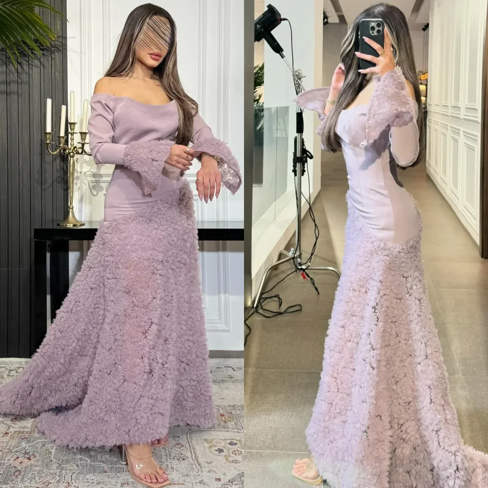 Prom Dress Evening Saudi Arabia Jersey Pleat Engagement Trumpet Boat Neck Bespoke Occasion Gown Long Dresses