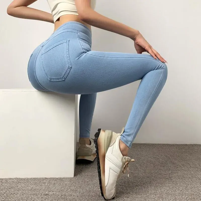 Nude Feeling Yoga Pants Female Jeans Sexy Fitness Leggings Sports Running Sportswear S-XXL