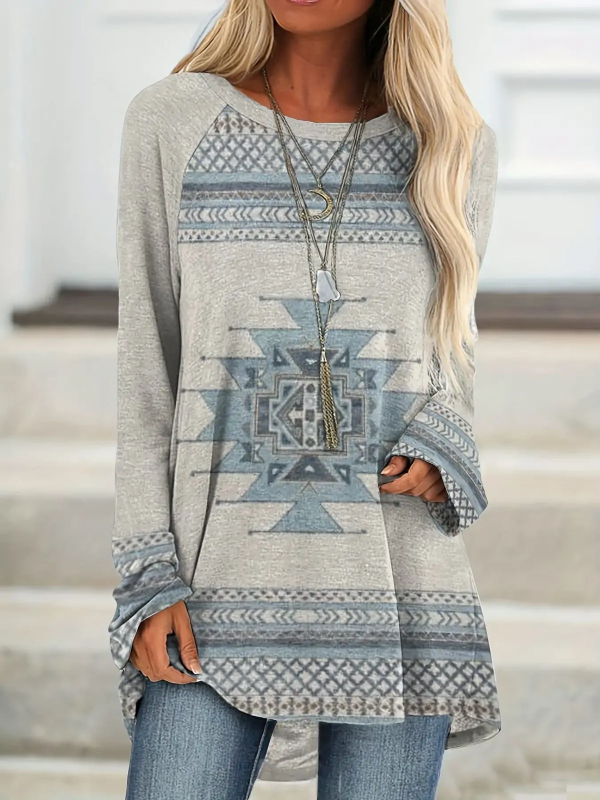 Fashion New Long Sleeve T-Shirt Women'S Long Sleeve Printed Top Autumn And Winter Casual 2024 Large Size Round Neck Long Sleeve