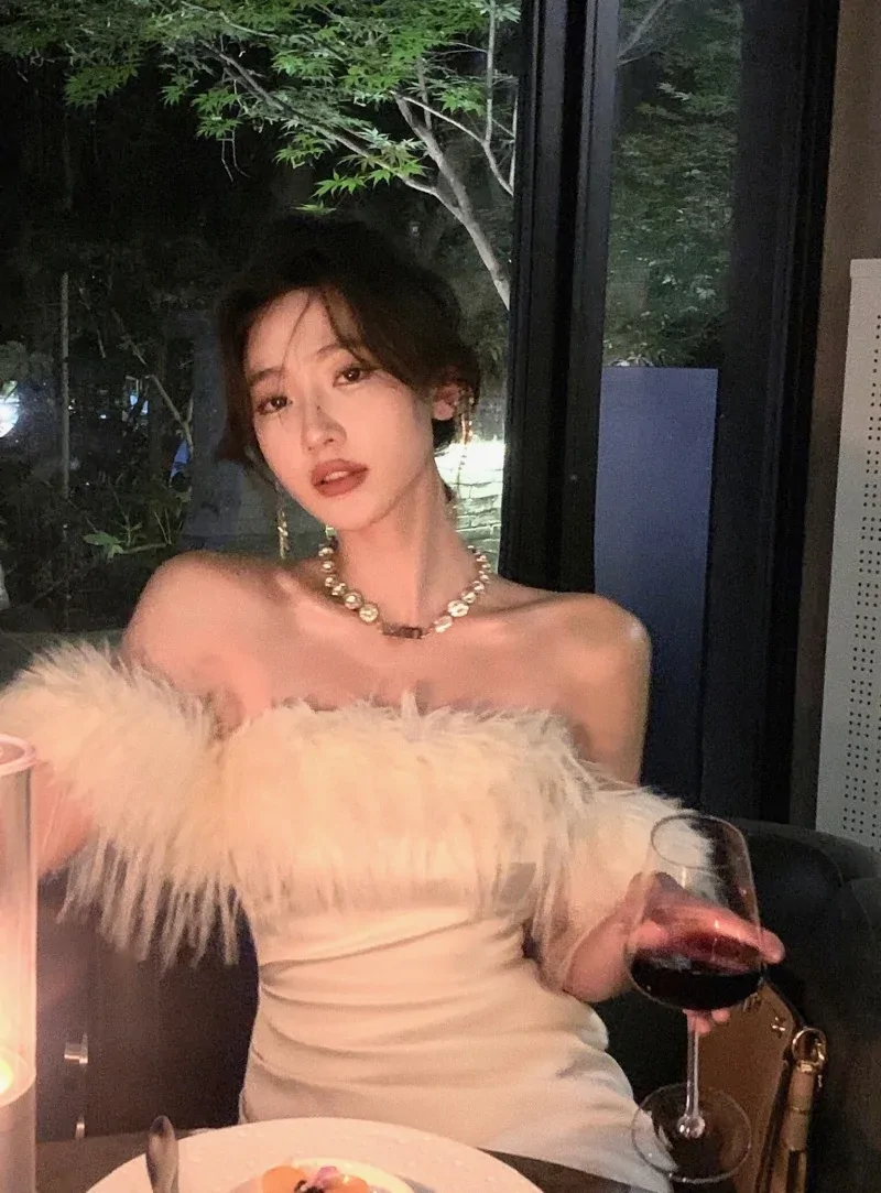 White Vintage Luxury Midi Dresses for Women Autumn New France Sexy Fashion Slim Bandage Party Wedding Formal Female Clothes
