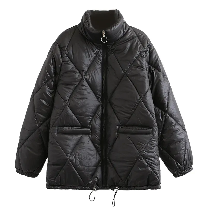 4XL Winter Parka Women Clothes Plus Size Padded Coat Casual Loose Stand Collar Super Soft Down Cotton Warm Curve Outerwear