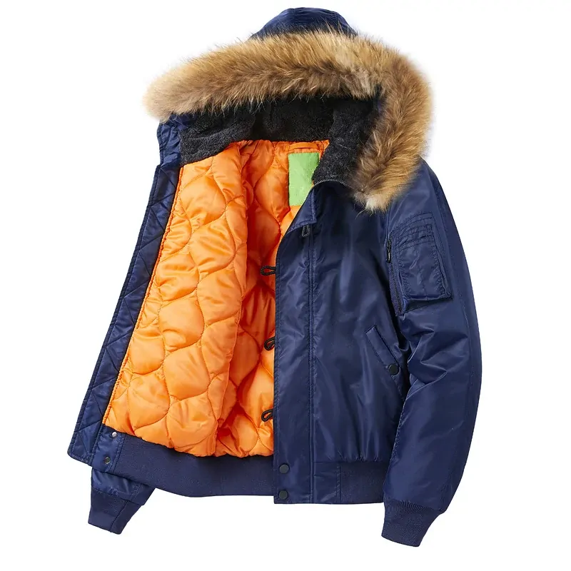 Military MA1 Pilot Jackets for Men Heating Casual Coats Winter Thicken Fur Hooded Clothing Army Tactical Jacket Windproof Parka