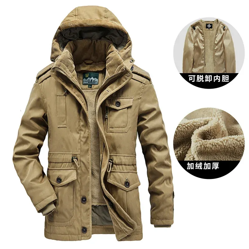 2024 Parka Men Coats Winter Jacket Men Thicken Hooded Waterproof Outwear Warm Coat Casual Mens Jackets Overcoat Fur Thick coats