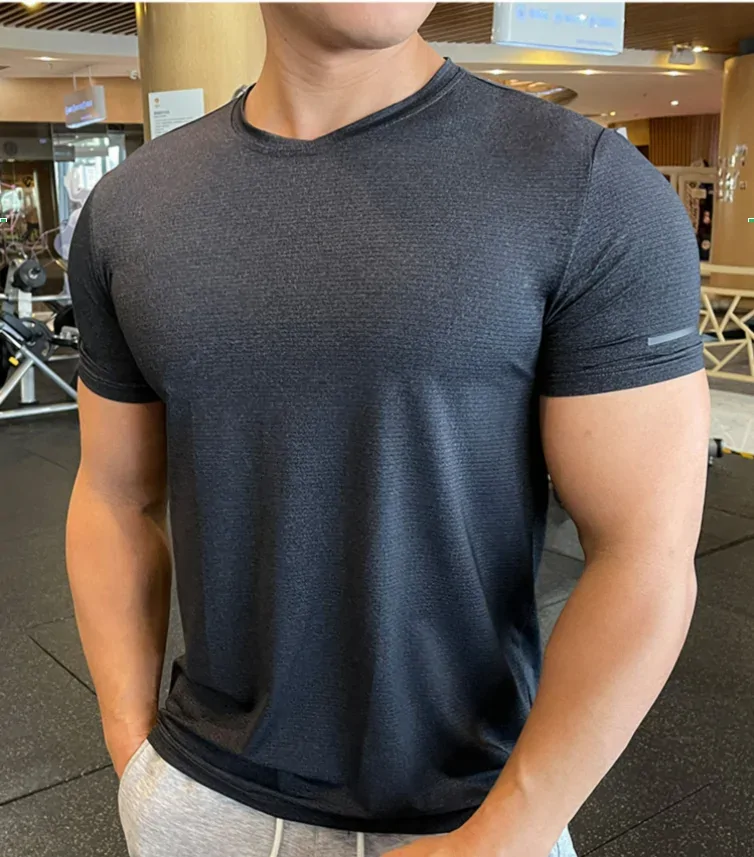 KAMB Men's Clothes Gym Breathable Quick Dry Short Sleeve T-shirts Fitness Workout Running T Shirt For Men Clothing Free Shipping