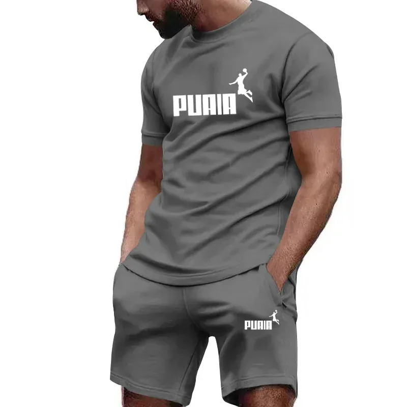 Summer Men's Sets Fashion Tracksuit Men Short Sleeve T Shirts Sport Shorts Suit Men Casual Men Clothing Mens Joggers Sets S-4XL