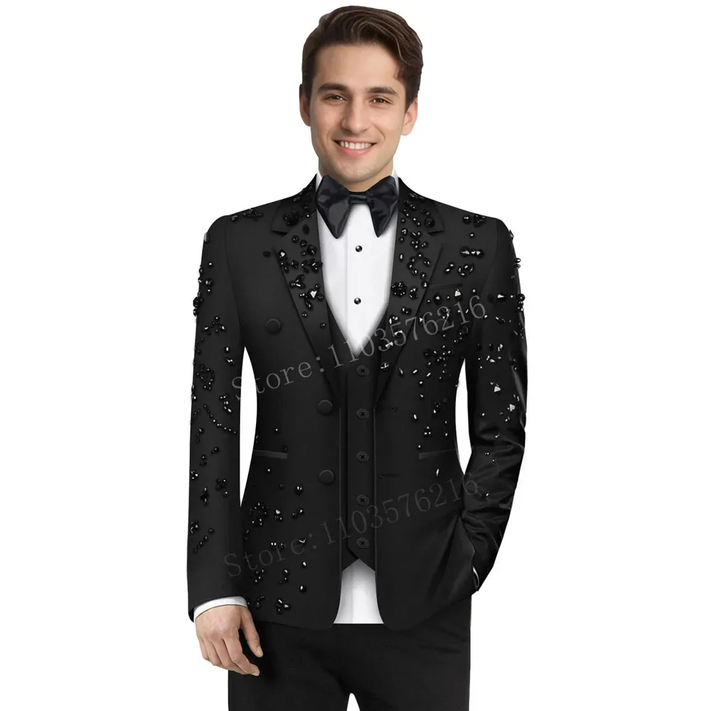 Luxury 2 Pieces Single Breasted Men's Suits Classic Fit 2 Button Suits Tuxedo Blazer for Wedding Groom Business Dinner Prom