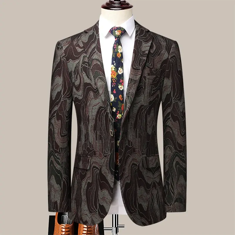 Explosive Fashion Pattern New Slim-fit Single West Shopping Business Wedding Four Seasons Dress All Match Comfortable Coat