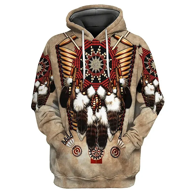Men's sweater Fashion Lovers Indian Bohemian Men Hoodie Loose 3D Printed Men's Hoodie Goes With sweatshirts streetwear men