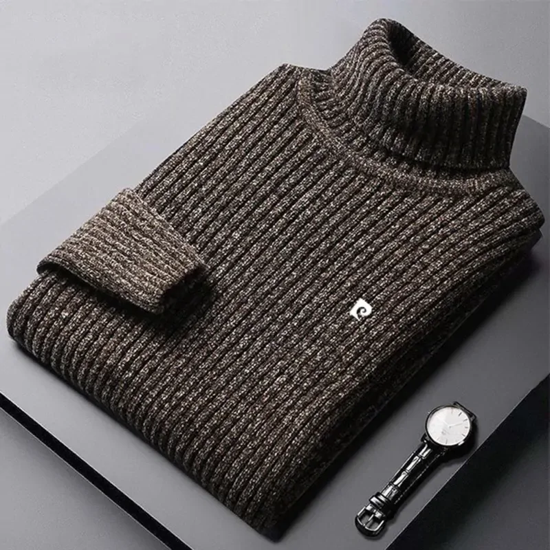 Winter Sweater Men Turtleneck Black Vintage Korean Fashion Knitted Pullover Casual Loose Long Sleeves Men Knit Thick Sweaters