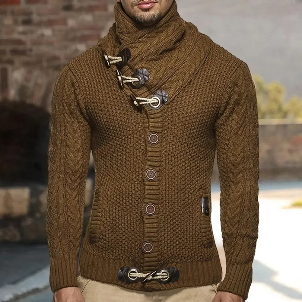 Stylish Men Sweater Warm Long Sleeve Thick Slim Fit Knitting Sweater Men Cardigan Sweater Streetwear