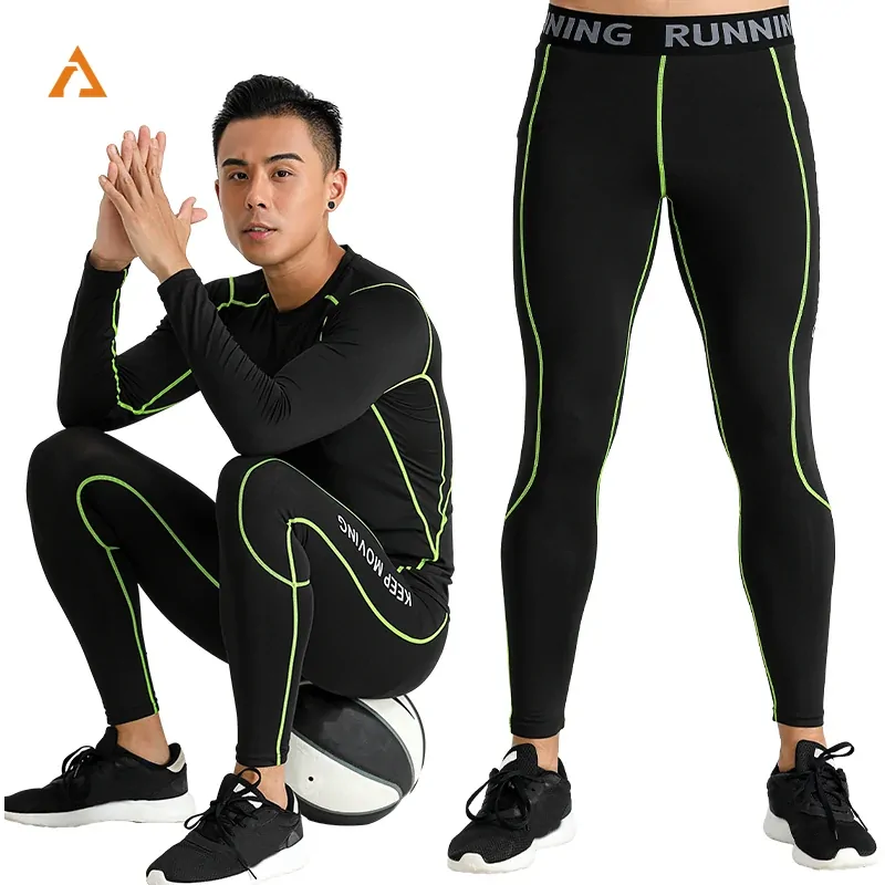 Mens Compression Pants Quick Dry Sportswear Running Tights Men Legging Fitness Training Jogging Pants Sport Gym Leggings 228