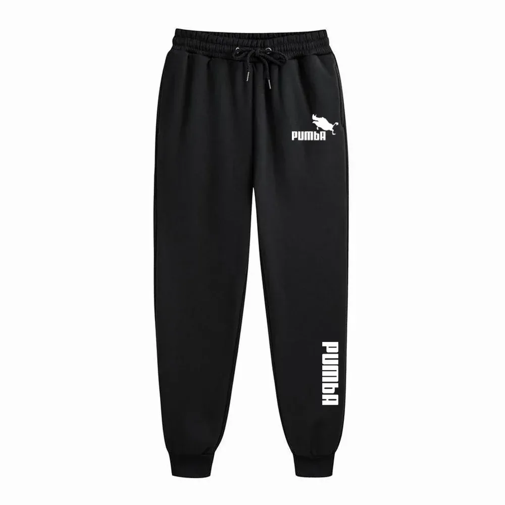 Men's Fleece Sweatpants Letter Logo Print Casual Pants Streetwear Loose Fitness Running Long Pants Male Sportwear Trousers