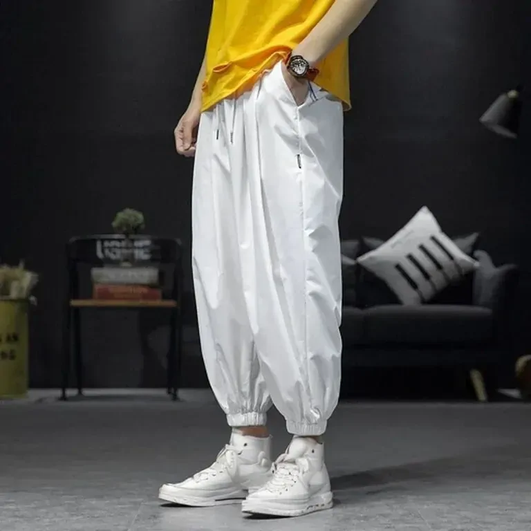 Men Street Style Trendy Pants Nine-point Quick-drying Trendy Tool Versatile Loose Sports Casual Long Pants