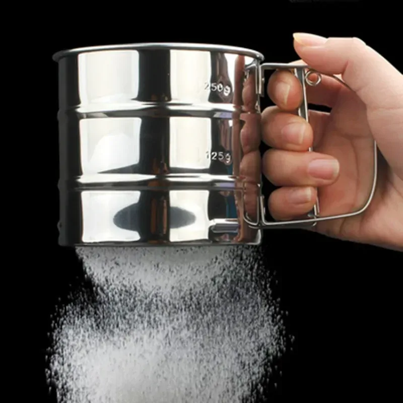 For Cakes Decorating Bakeware Powder Flour Mesh Sifter Cup Stainless Steel Sieve Cup Baking Icing Sugar Shaker