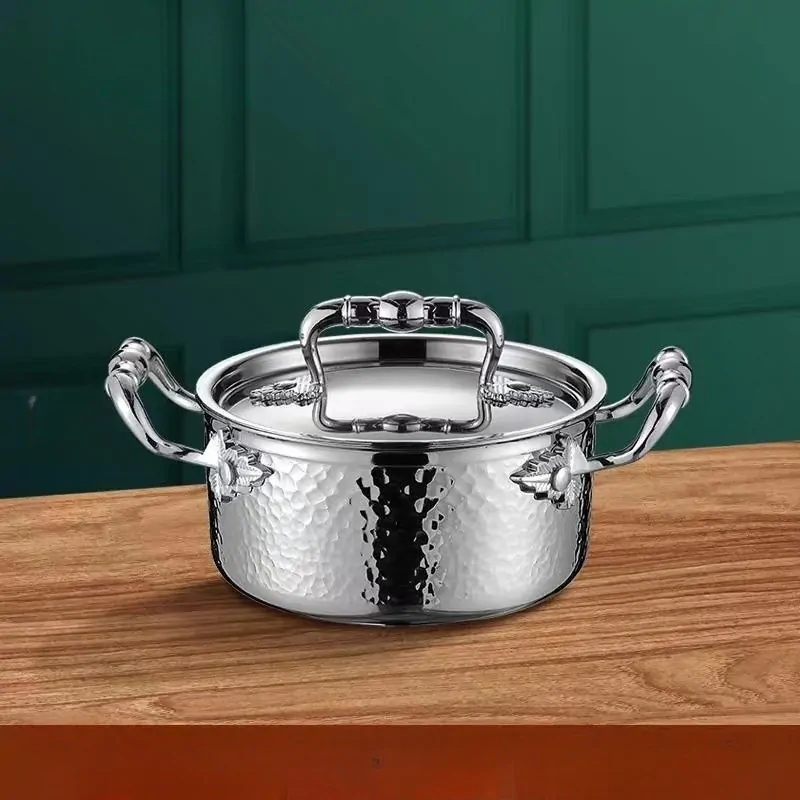 Stainless Steel Single Small Hot Pot Home Club Shabu-Shabu, Perfect for Two People