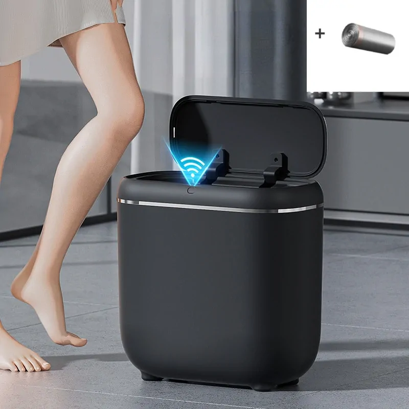 14L Automatic Sensor Trash Can Electric Touchless Smart Bin Kitchen Bathroom Waterproof Bucket Garbage With Lid Home Wastebasket