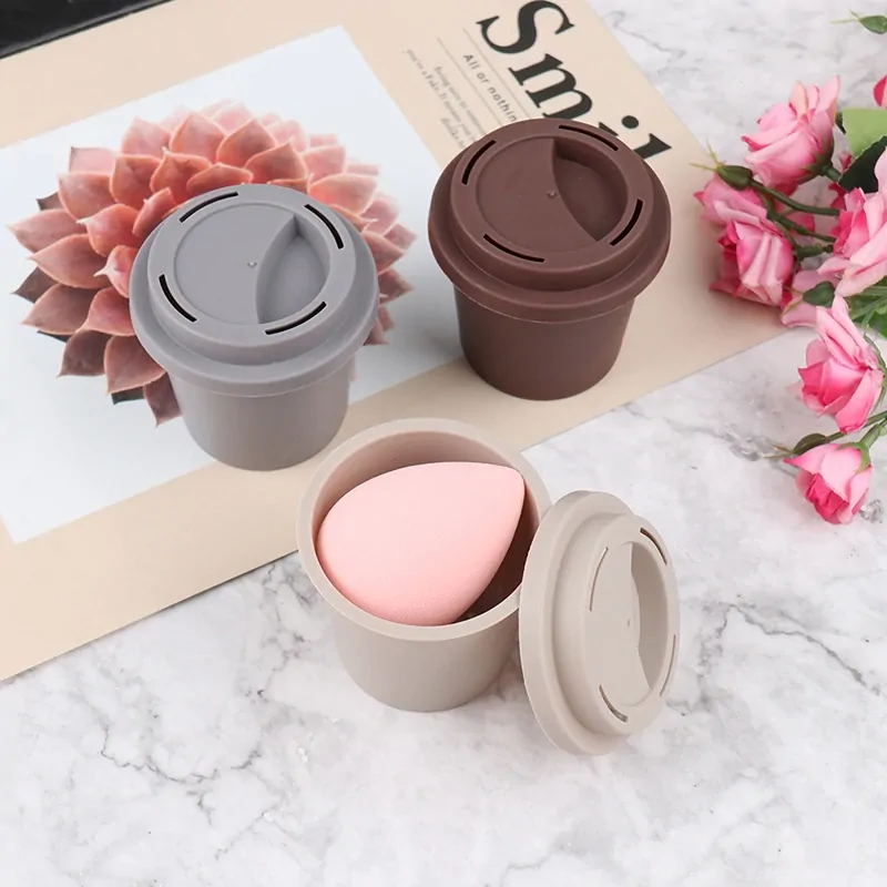 1PC Empty Puffs Drying Box Storage Case Portable Sponge Stand Cosmetic Rack Makeup Blender Puff Box Bathroom Bedroom Storage