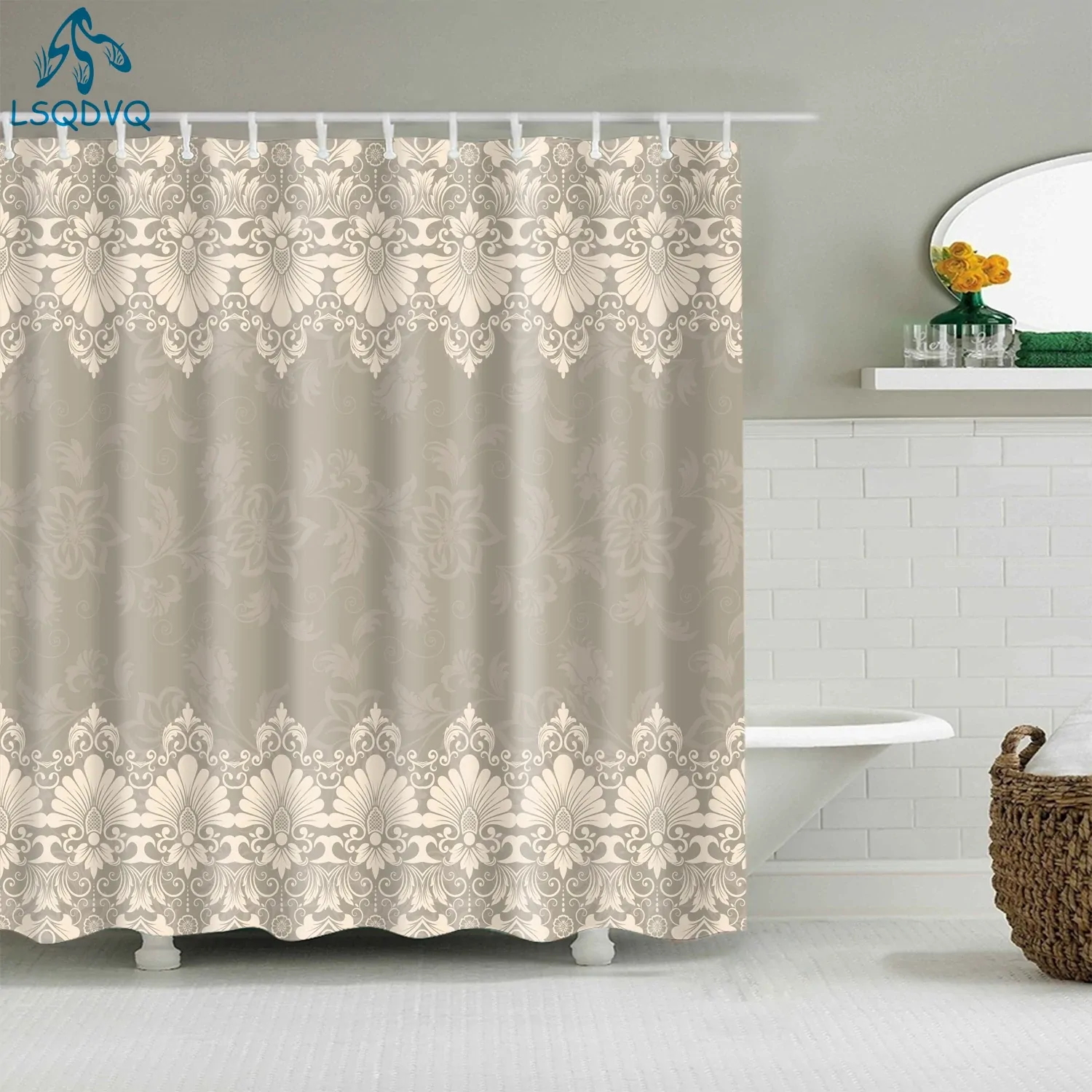 Nordic Shower Curtain Abstract Geometry Bath Curtains Bathroom For Bathtub Retro Cowboy Bathroom Curtains 12pcs Hooks