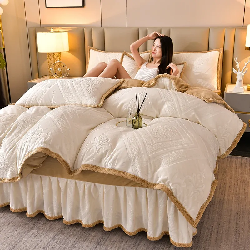 High Quality Bed Sheet Pattern Plaid Bedding Set Duvet Cover Set Luxury Bedsheets Bedding Sets