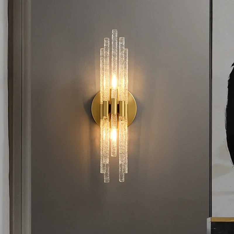 All Copper Light Luxury Wall Lamp Postmodern Designer Model Room Bedside Lamp Living Room Background Wall Corridor Lamp