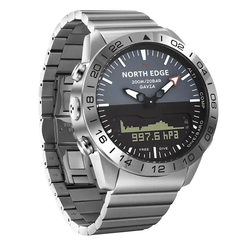 NORTH EDGE Military Stopwatch Sport Men's Digital Watches 200M Waterproof 50M Diving Compass Altimeter GAVIA Alarm Smart Clock