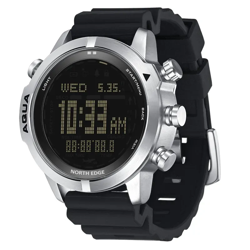 NORTH EDGE Military Stopwatch Sport Men's Digital Watches 100M Waterproof Diving Compass Altimeter NITROX AQUA Alarm Smart Clock