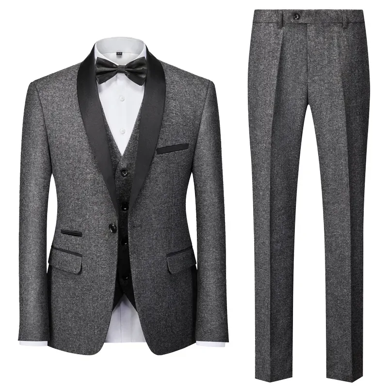 ( Blazer Pants Vest ) Business Casual Suit Set Men's Wedding Dress Suit 3 PCS Set Boutique Men's Social Dress Men's Clothing with NFTS