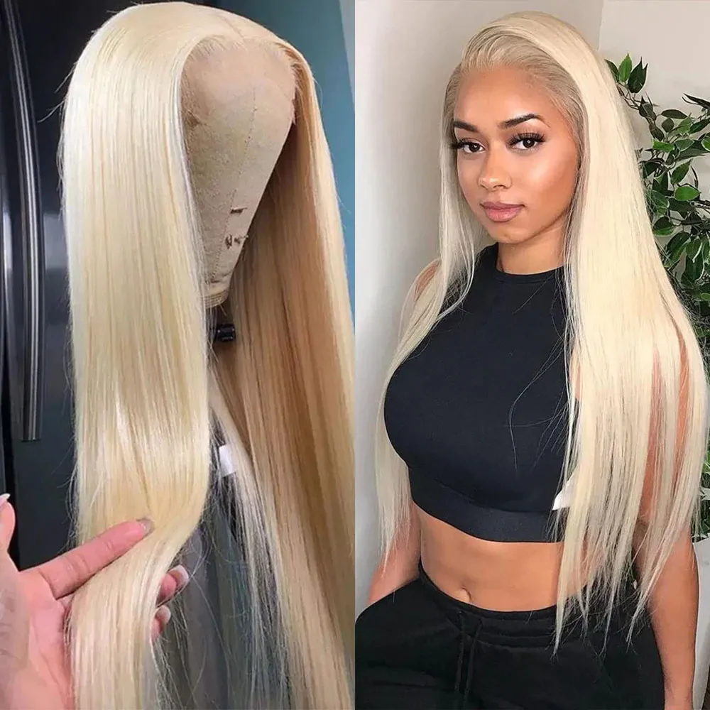 613 Honey Blonde Straight Human Hair Lace Frontal Wig Colored Preplucked 13x4 HD Wigs For Wholesale Items For Business