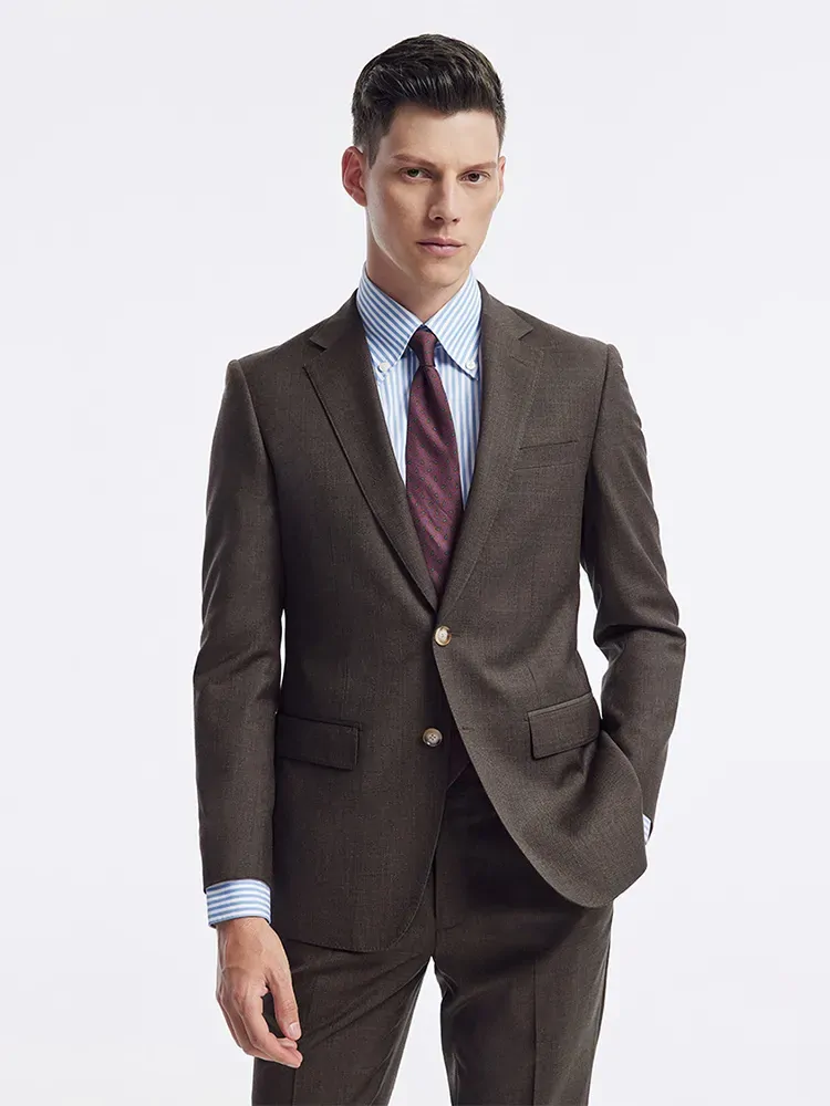 Men Brown Suit Set Single Breasted Blazer Pant Slim Fit Luxury Wedding Groom Wear Father Day Gift Leisure Plus Size 58 Clothing
