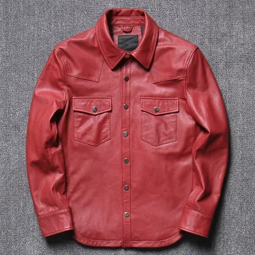Quality Genuine Leather Jacket High Men 100% Goatskin Leather Coat Casual Mens Clothing Spring Autumn 2024 Hommes Veste