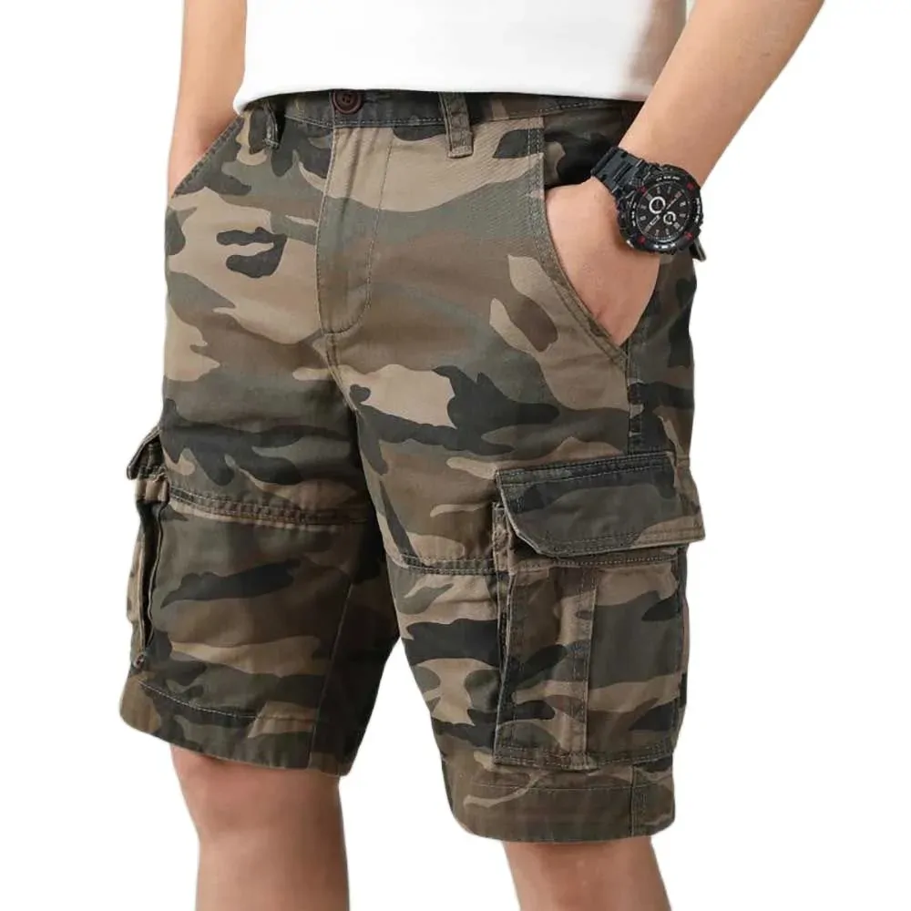 New Fashion Cargo Shorts Men Casual Military Camouflage Boardshorts Cotton Streetwear Summer Loose Bggy Pocket Clothing