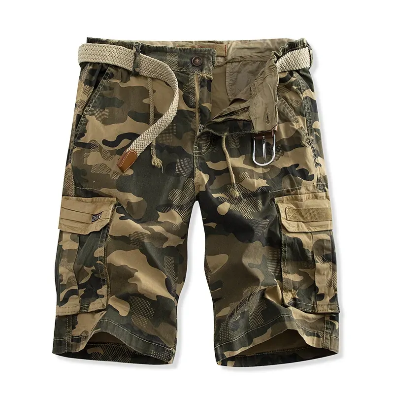 Men Camouflage Cargo Shorts 2024 Summer New Cotton Loose Casual Straight Sports Jogger Military Cargo Short Pant Men Clothing