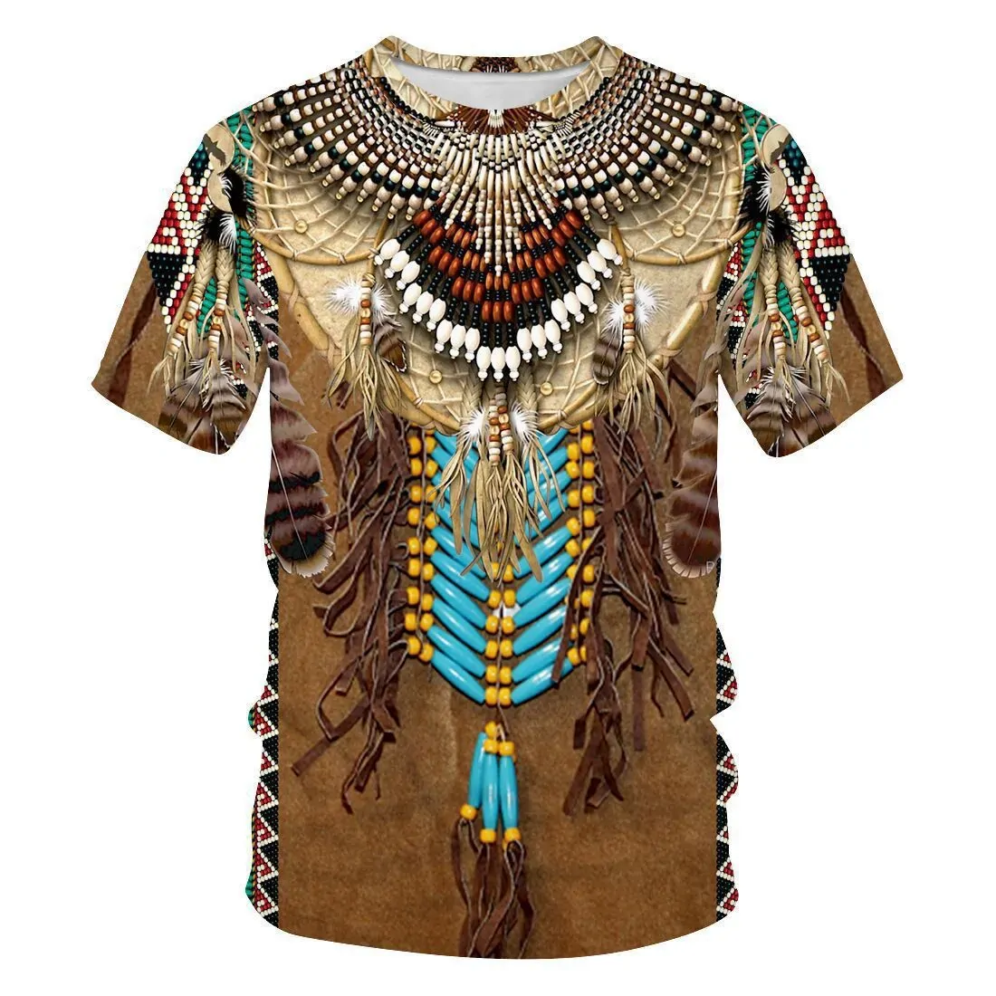Men's T-Shirt For Men Clothing Unisex Indian Style 3D Printed T Shirts Summer Tops Short Sleeve Fashion Casual Oversized Tees