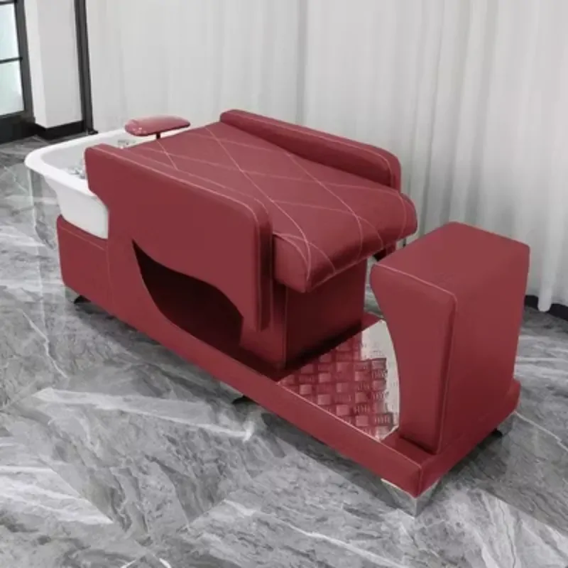 Reclining Salon Shampoo Chair Beauty Head Spa Equipment Luxury Water Circulation Head Hair Therapy Stuhl Store Furniture XY50SC