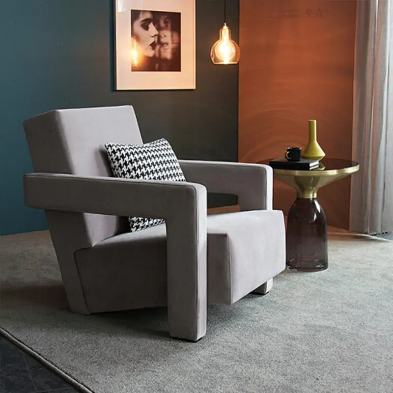 Nordic Designer Bedroom Leisure Sofa Chair Creative Lazy Armrest Reading Living Room Simple Backrest Recliner Home Furniture