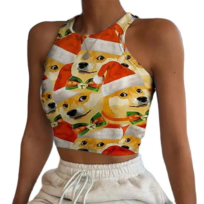 Vintage O-neck Women Short T-Shirt Dog Element Graphic Print Tops Summer Oversize Harajuku Female Clothes Animal Casual Clothing
