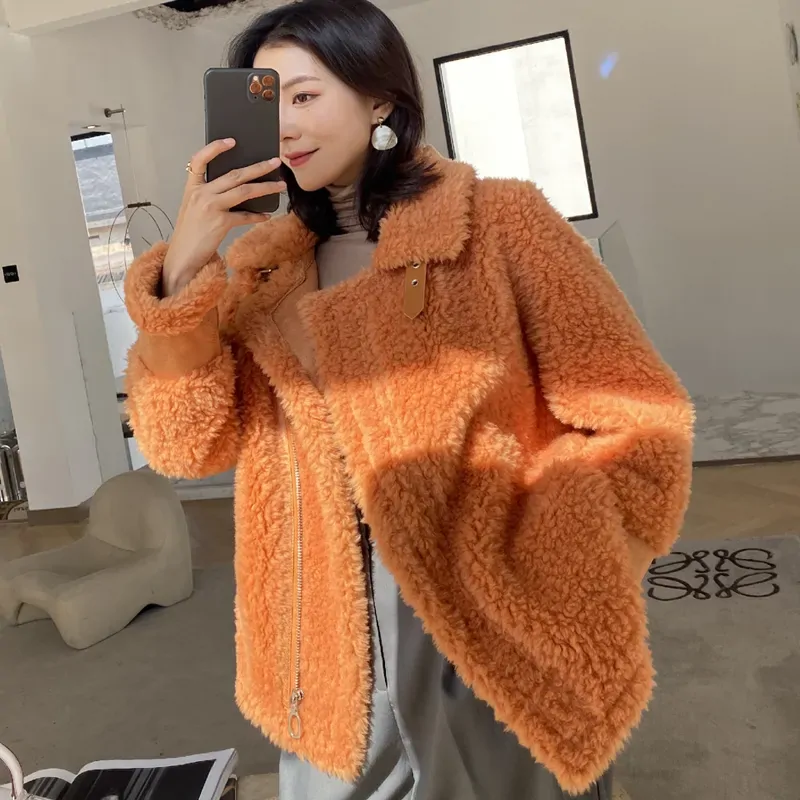 Wool Thick Warm 100% Winter Jacket for Women Clothes 2020 Real Fur Coat Female Korean Ladies Sheep Shearing Coats Hiver LW2465