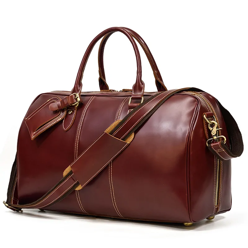 New Men Travel Duffle Bags Waterproof Real Genuine Leather Handbags Shoulder Bag For Women Man Totes Large Capacity Weekend Bag