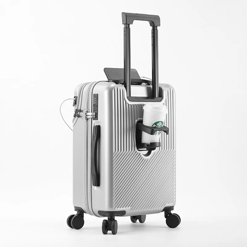 Front Open Luggage Female Multi-functional Trolley Case Suitcase 20 Inch Small Boarding Case USB Password Box